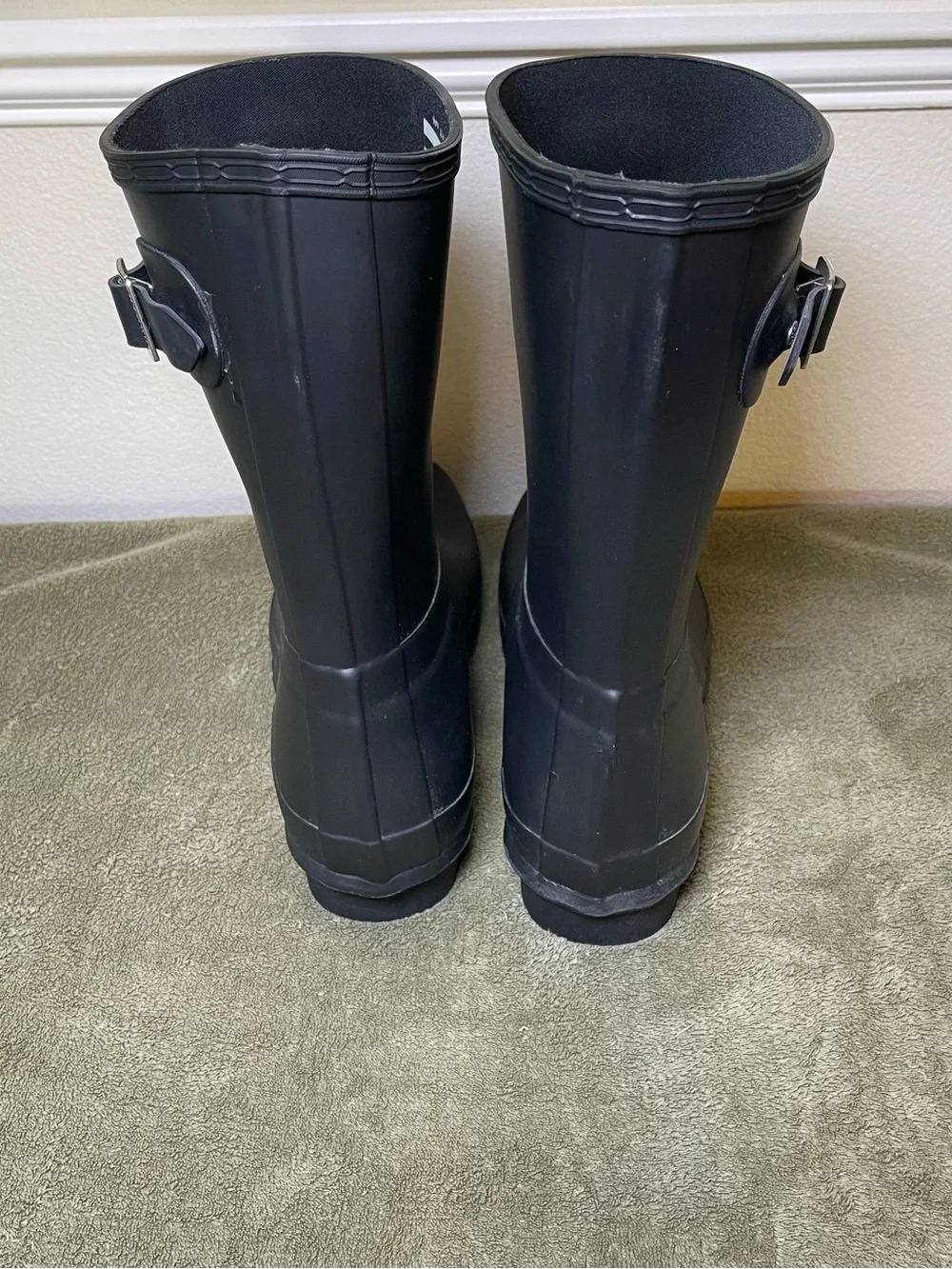 Hunter Mens Original Short Rain Boots Black Size 11 Heavy Duty Waterproof